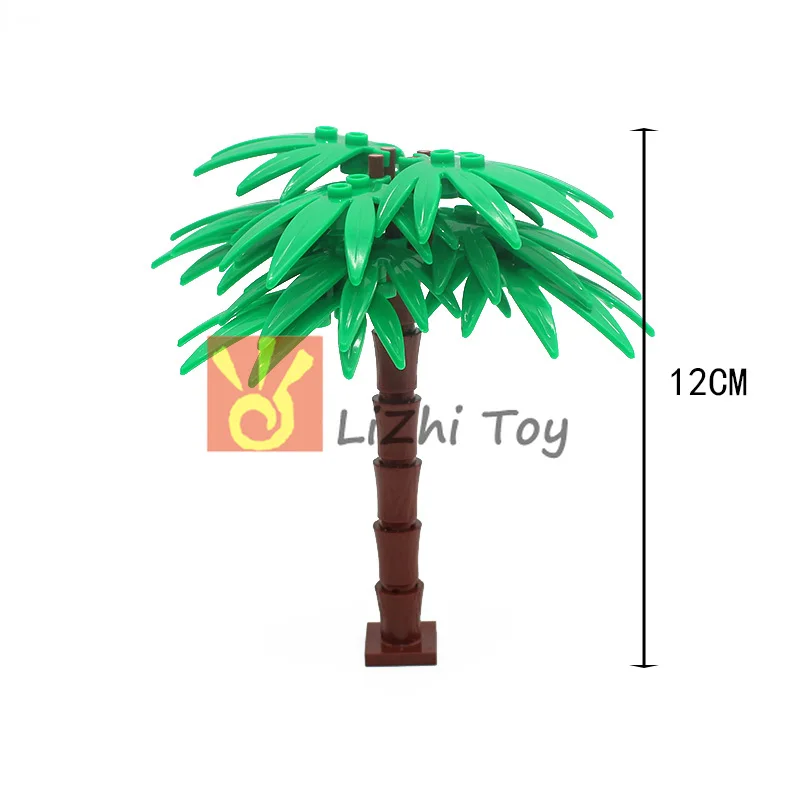 Moc DIY Garden Courtyard Plants Banana Tree Palm Trees Compatible with Enlighten Model Building Block Bricks City Street View