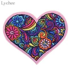 Lychee Life Floral Pattern Embroidered Iron On Patch DIY Embroidery Handmade Crochet Sew On Patch Clothes Appliques