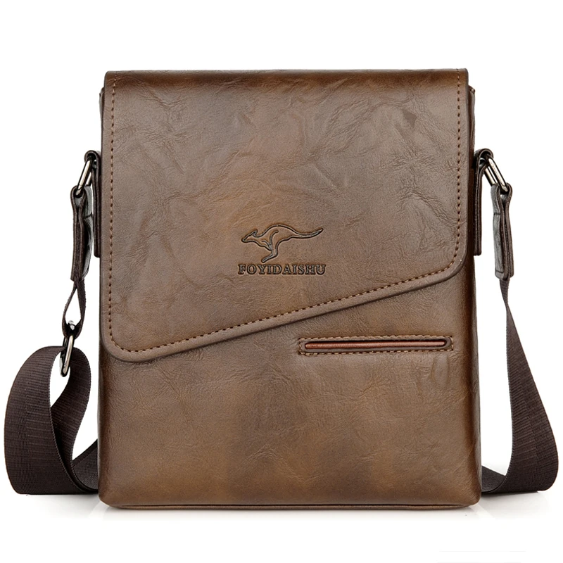 Summer Luxury Brand Kangaroo Messenger Bags Men Leather Casual Crossbody Bag For Men Business Shoulder Bag Male Small Handbag