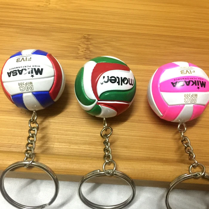 10pc PVC Volleyball Keychain Sport Key Chain Gift Car Ball Key Holder Ring For Sports Team For Men Women Keyring Birthday gift