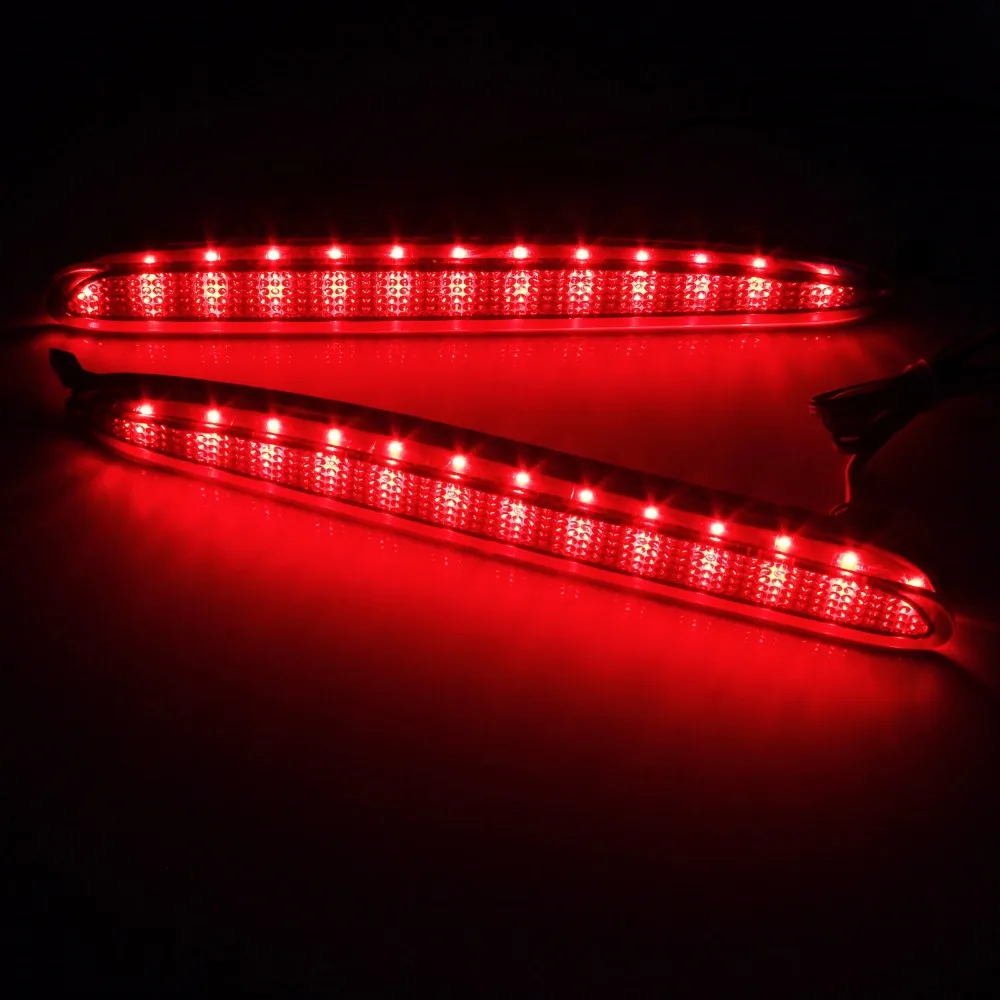 ANGRONG 2x Black Smoked Lens Bumper Reflector LED Stop Brake Light For GG Mazda6 Atenza Mazda 6(CA171)