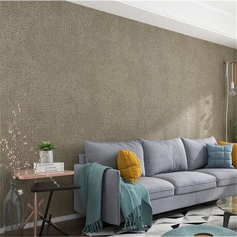 

beibehang Non-woven modern minimalist linen pattern wallpaper Nordic plain bedroom living room study TV background wallpaper