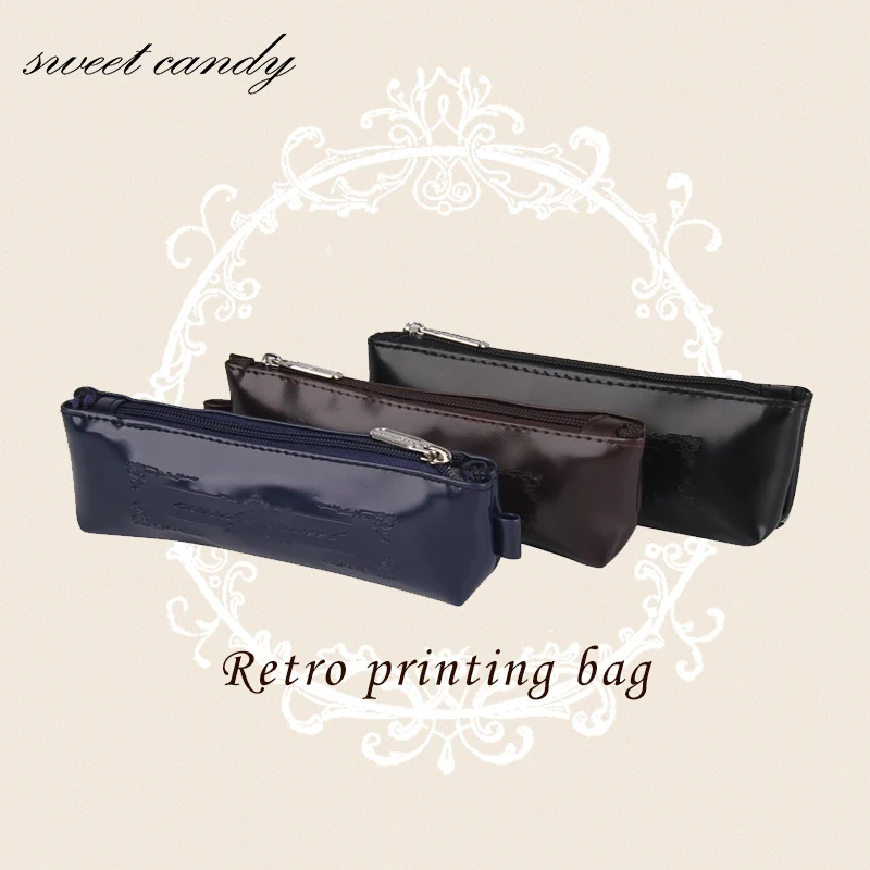 Embossed student stationery bag leather school supplies card wow gift cute stationery bag cosmetic bag uniform bag with