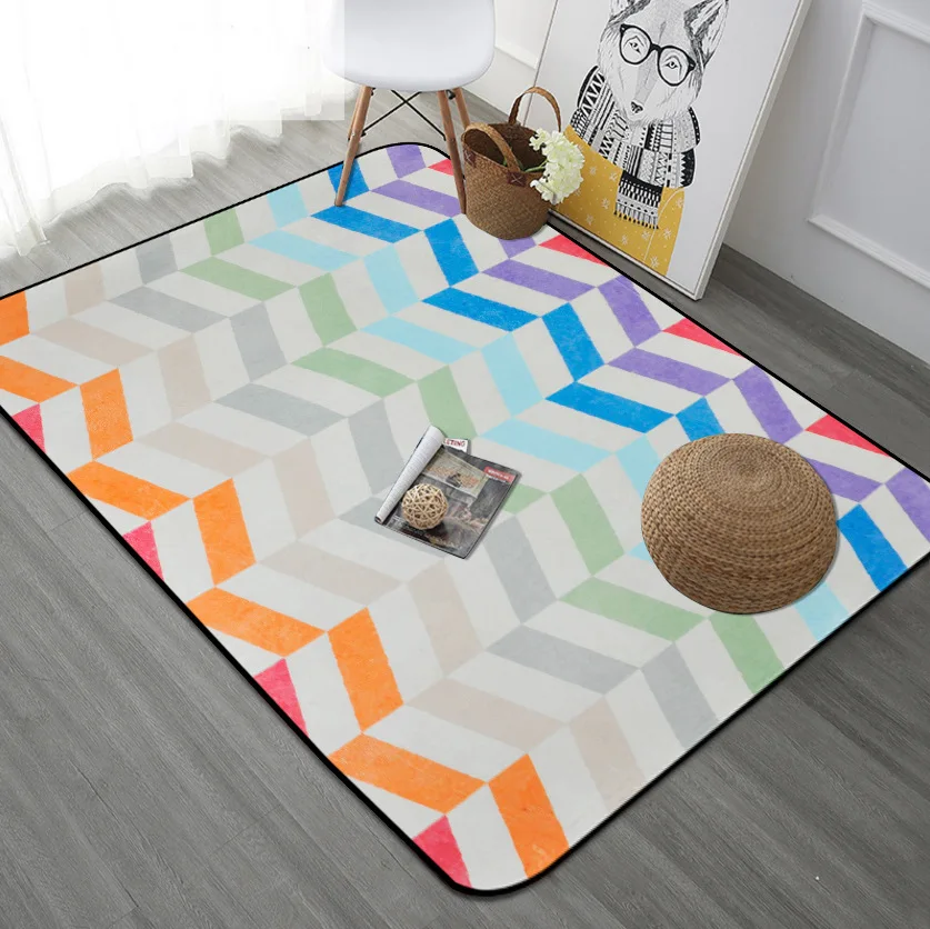 

Modern Nordic Simplicity Carpet The Sitting Room The Bedroom Tea Table Rugs Non-slip Mats Geometric Patterns Carpets