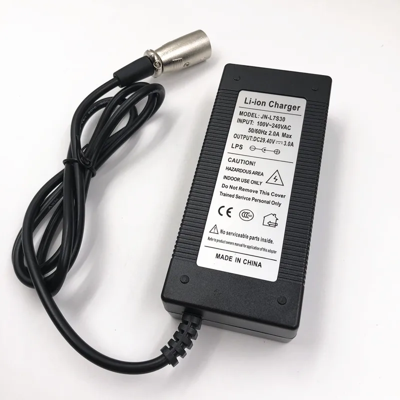 24V Li-ion Battery Charger OutPut 29.4V3A Wheelchair Charger 7 Series 25.2V 25.9V Lithium Battery Quiet Charger XLR Connector