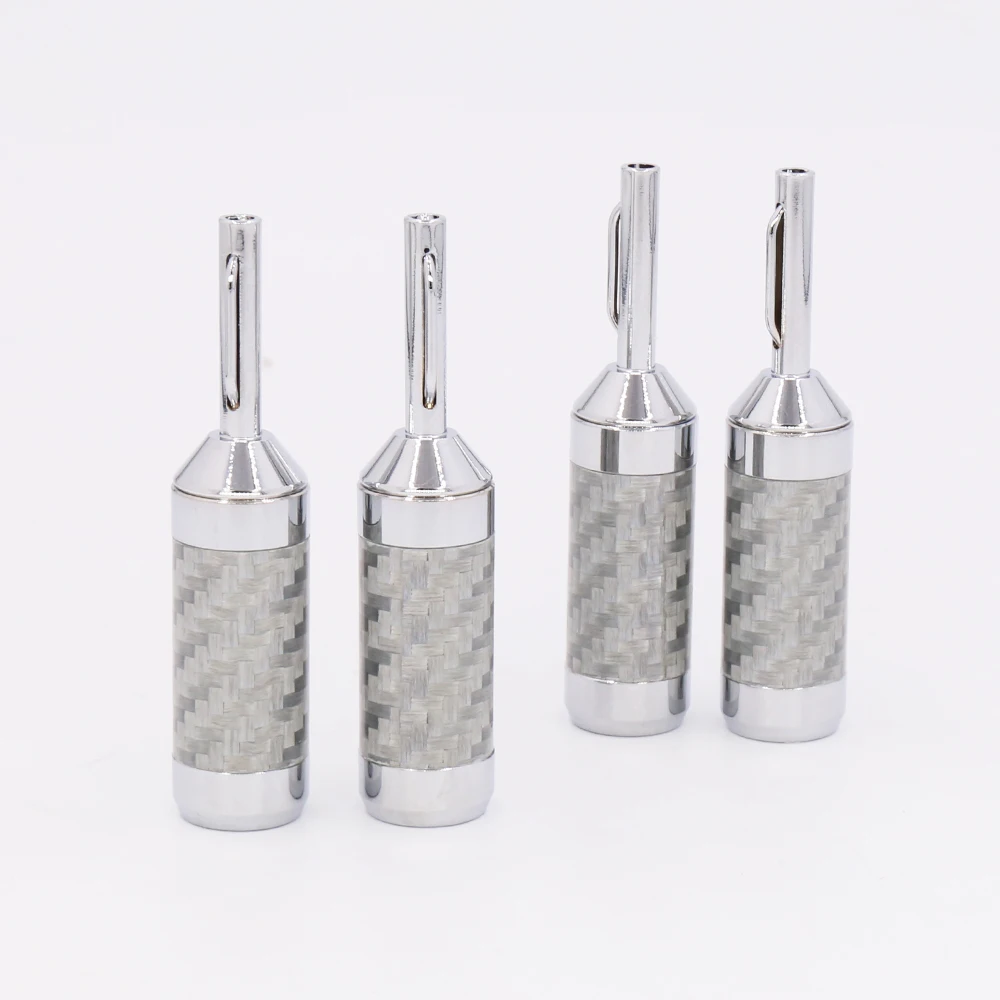 

Audiocrast 4pcs/8PCS/16PCS Hifi Banana Jack High Quality Carbon Fiber Rhodium Plated Speaker Cable Banana Plug