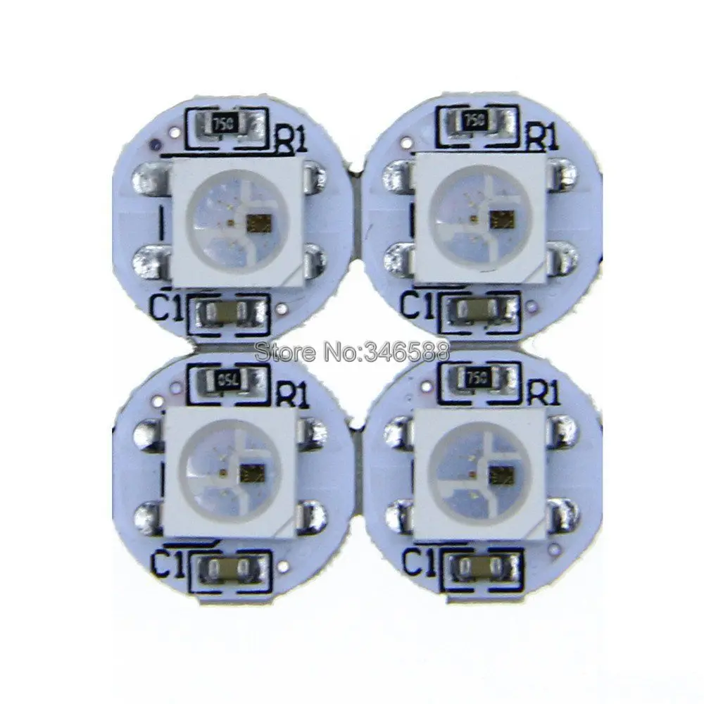 Imagem -03 - Pcc Dc5v Ws2812b Individualmente Endereçável Rgb Cor Completa Embutido Ws2811 ic 5050 Smd Led Chip Preto Branco Pcb 10 mm mm 501000