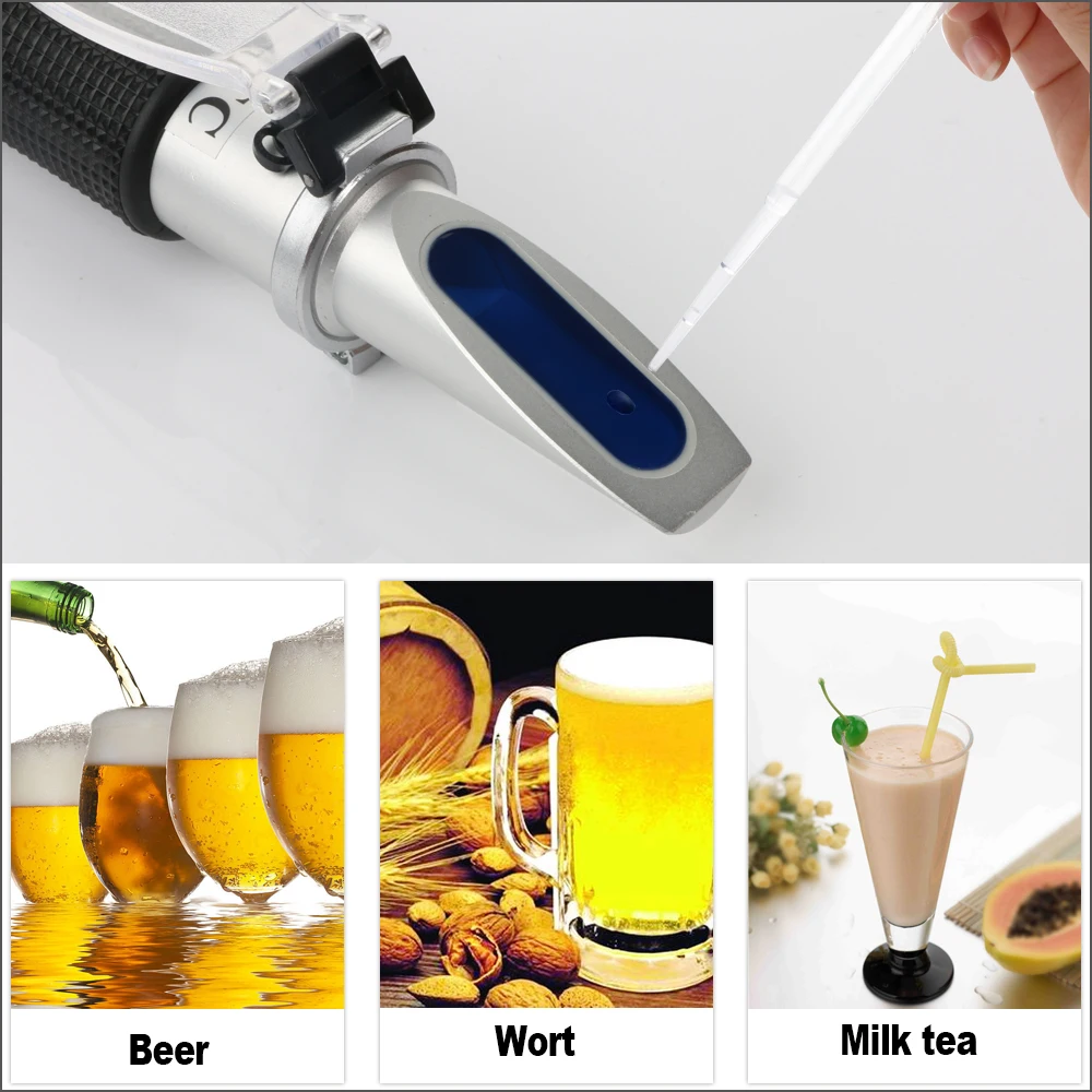 RZ Refractometer Beer Brix Wort Sugar Alcohol Meter 0~30%1.000~1.120 SG Specific Gravity Handheld Tool Hydrometer Tester