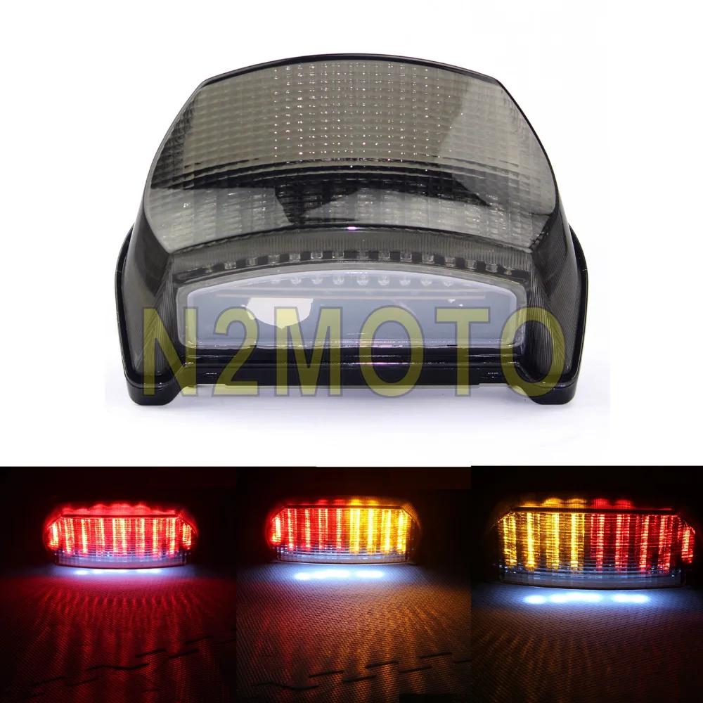 Smoke LED Red Brake Amber Turn Signal Tail Light For Kawasaki Ninja ZX-7R 1996-2003