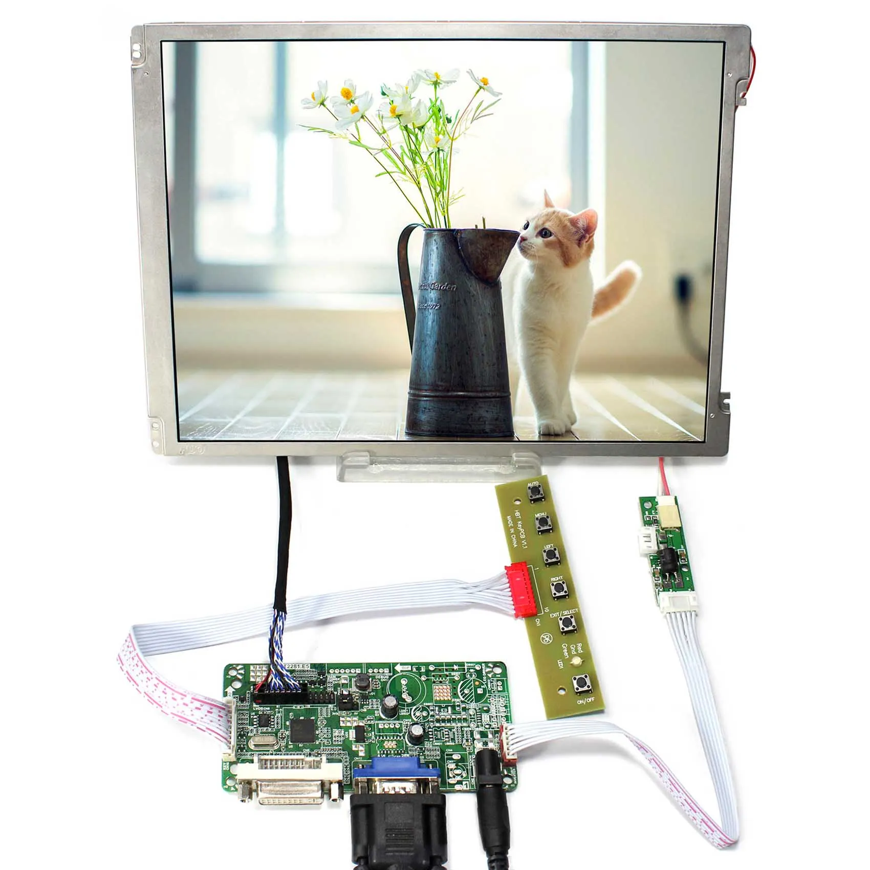 DVI+VGA LCD Driver Board 10.4inch 800x600 LCD Screen Replace G104SN03-V1