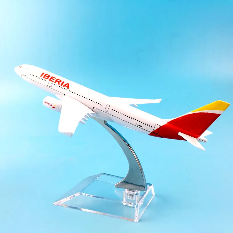 16CM Spain Iberia Airlines A330 metal airplane Birthday gift plane models Model W Stand Toys For Children Free Shipping