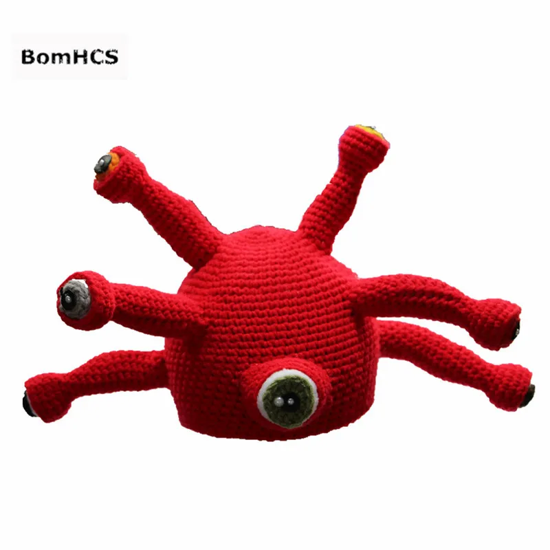 BomHCS Novelty Octopus Parasitic Beast Beanie Handmade Crochet Hat Men\'s Winter Warm Cap Party Gift