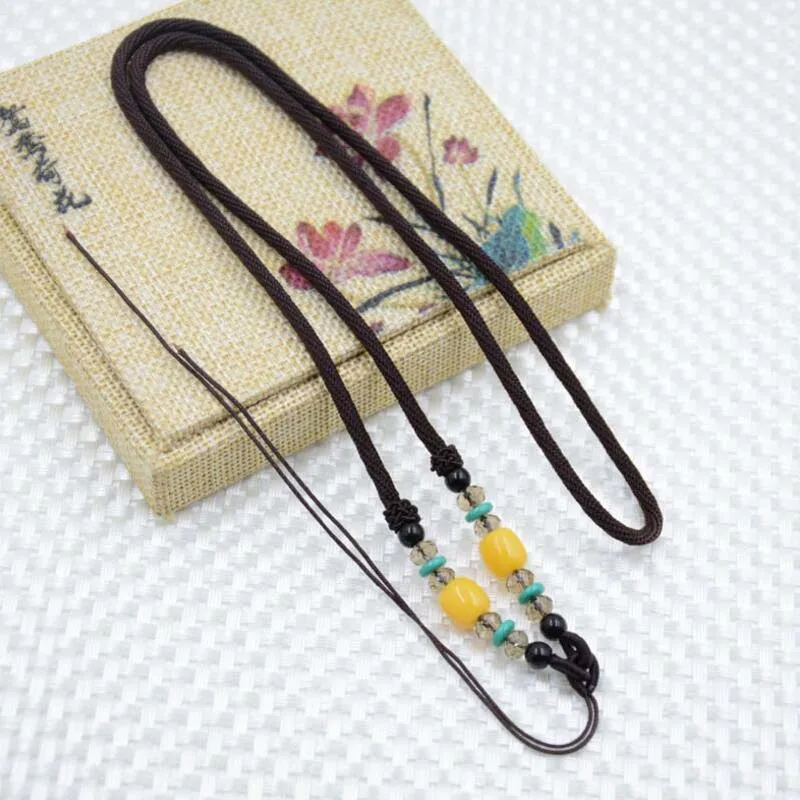 New 10pcs/lot Agate Wood Beads Lanyard for Jade Pendant Hand-woven Necklace Men Women Multicolor Chain DIY Accessories