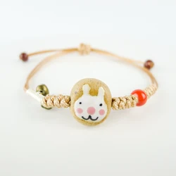 Cartoon  Ceramic Hand Knitting beads Bracelets Chinese ethnic style jewelry for women Children gift #FY129