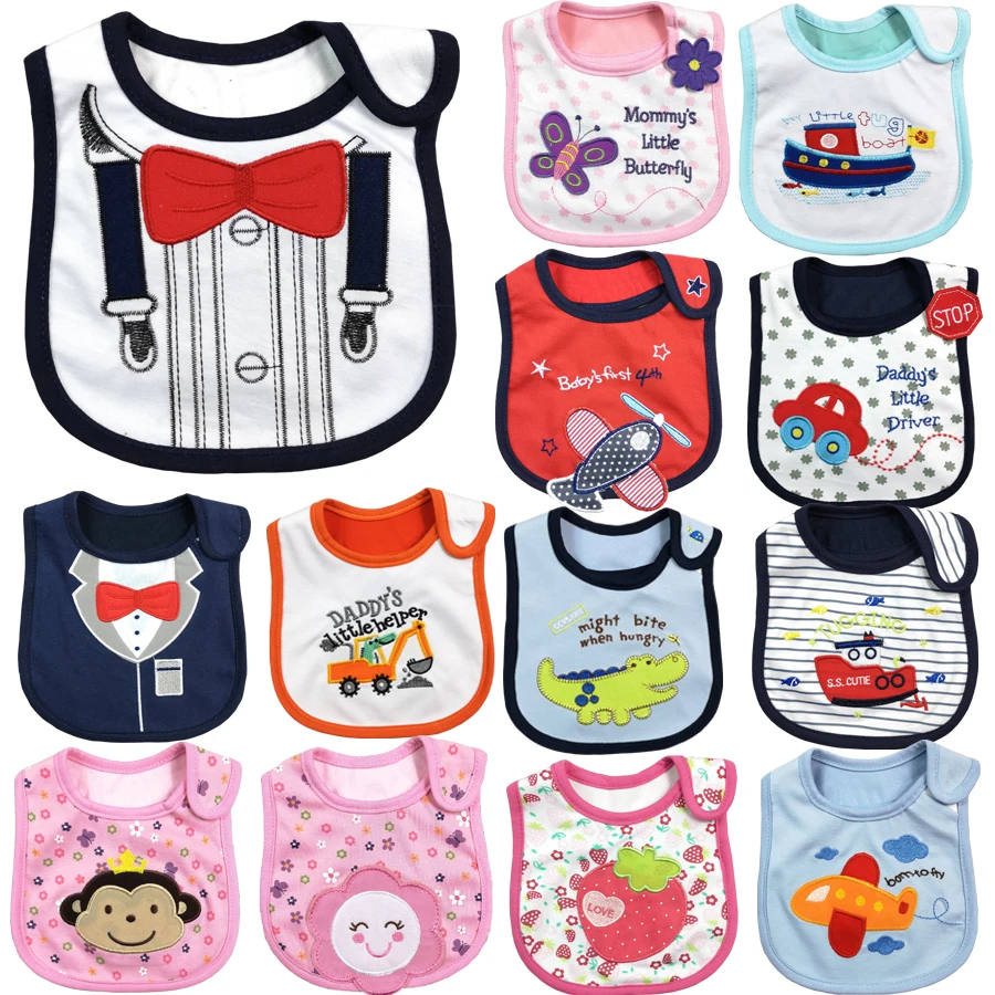 Reusable Washable Cotton Baby Bibs Burp Cloth Print Triangle Baby Bibs Cotton Adjustable Baby Meal Bib Infant Bib DS19