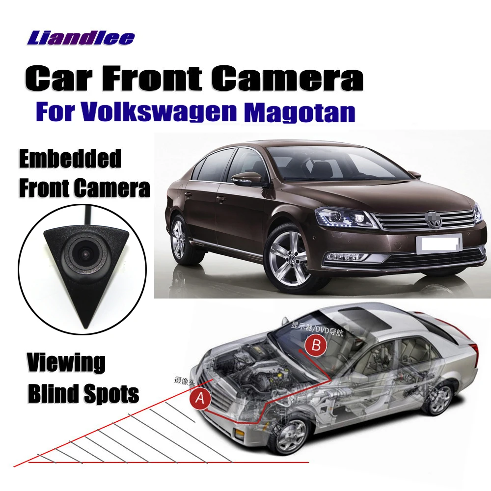 Car Front View Camera For Volkswagen VW Magotan Car Front CAM Full HD CCD Logo Embedded Cigarette Lighter Switch Accessories