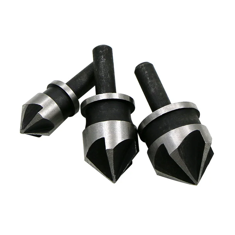 In Acciaio al carbonio 90-gradi Manico Rotondo Dare taglio Smusso Tre-pezzo 12/16/19mm smussatura Coltello Trapano La Lavorazione Del Legno Hole Opener