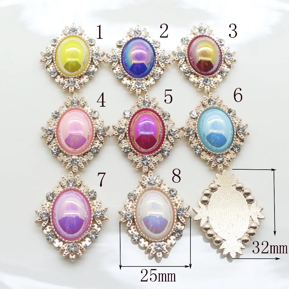 Bright Pearl Rhinestone Button, Wedding Decoration, Flat Back Clothing, Metal Button, DIY Accessories, 2017 Fashion, 10 Pcs