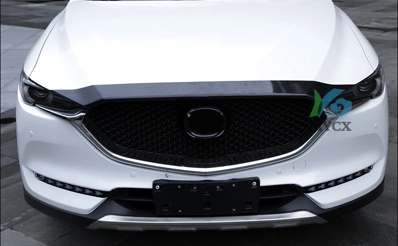 Carbon fiber 1pcs Front Grille Hood Engine Cover Trim for Mazda CX 5 CX-5 CX 5 2017 2018 2019 Car Accessories Styling