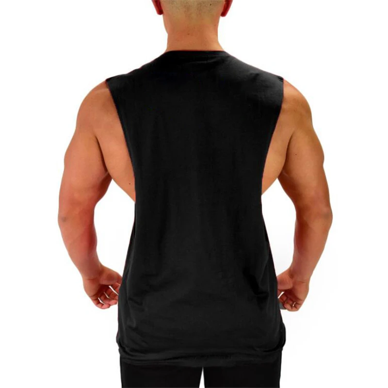 New Blank Sleeveless shirt Muscle Cut Workout Shirt Bodybuilding Tank Top Man Fitness Clothing cotton open sides vest