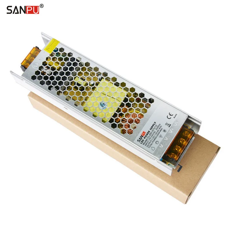 

SANPU Switching Power Supply 12 Volt 300 Watt 25 Amp 12V LED Driver AC-DC Slim Lighting Transformer Fanless for Indoor LEDs SMPS