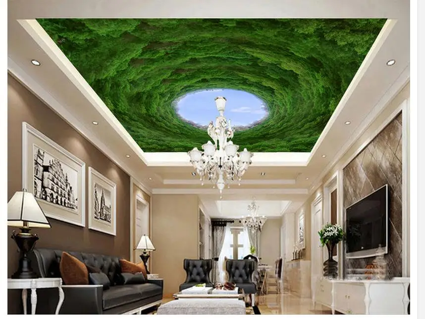 

custom 3d wallpaper room modern wallpaper Forest blue sky ceiling murals bathroom 3d wallpaper custom photo murals