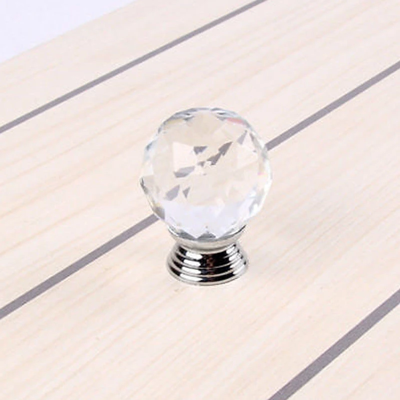 10 PCS Clear Crystal Glass Door Knobs Cupboard Drawer Cabinet Kitchen Furniture Handles