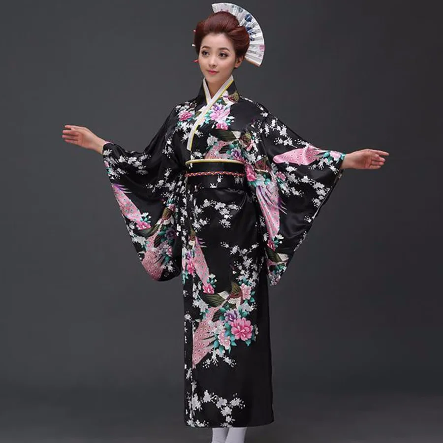 Fashion National Trends Women  Kimono Yukata With Obi Novelty Evening Dress Japanese Cosplay Costume Floral One Size