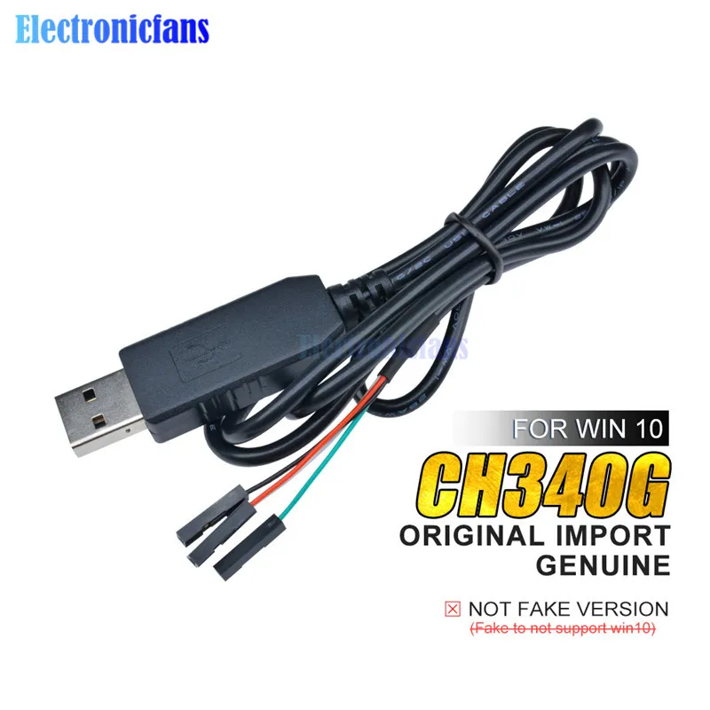 CH340 USB para TTL Serial Download Cable, CH340G, 1m, Converter Adaptador de Fio, Compatível com Win 7, 8, 10, Arduino Raspberry Pi, Original