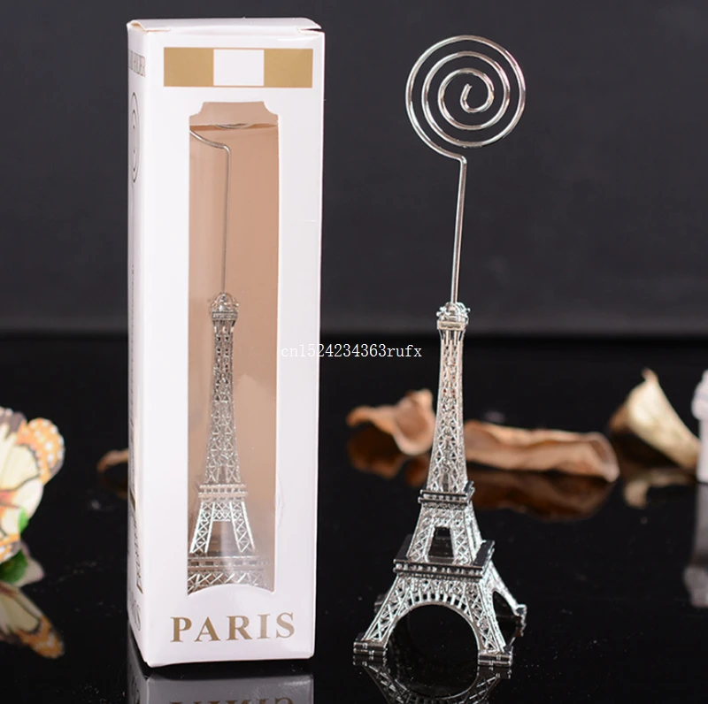 

100pcs Wedding Name Card Holders Paris Style Paris Eiffel Tower Place Card Holder with Name Place Tags Party Supplier