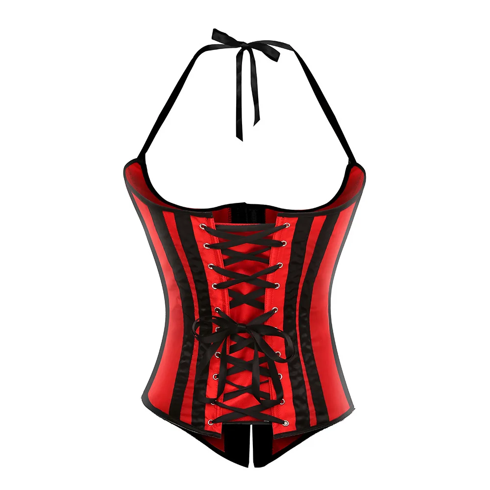 Caudatus Sexy Black and Red Corsets And Bustiers Stripe Underbust Corset Bustier Basque Corsets korsett for Women Sexy Lingerie