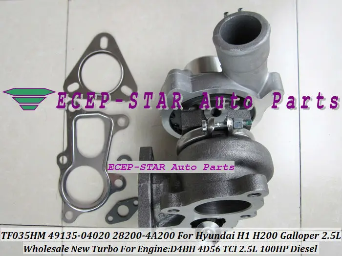 شاحن توربيني TF035 49135-04020 28200-4A200, لسيارات Hyundai H1 H200 Starex Libero Galloper II 2.5L محرك ديزل D4BH 4D56 TCI 100HP