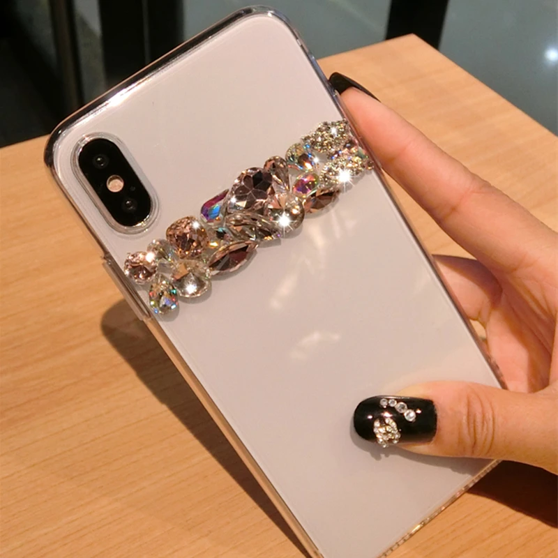 Luxury Rhinestone Crystal Diamond Glitter Phone Case For iPhone16 15 14 13 12 11 Pro Max XR X 7 8 Plus SE2 Transparent TPU Cover