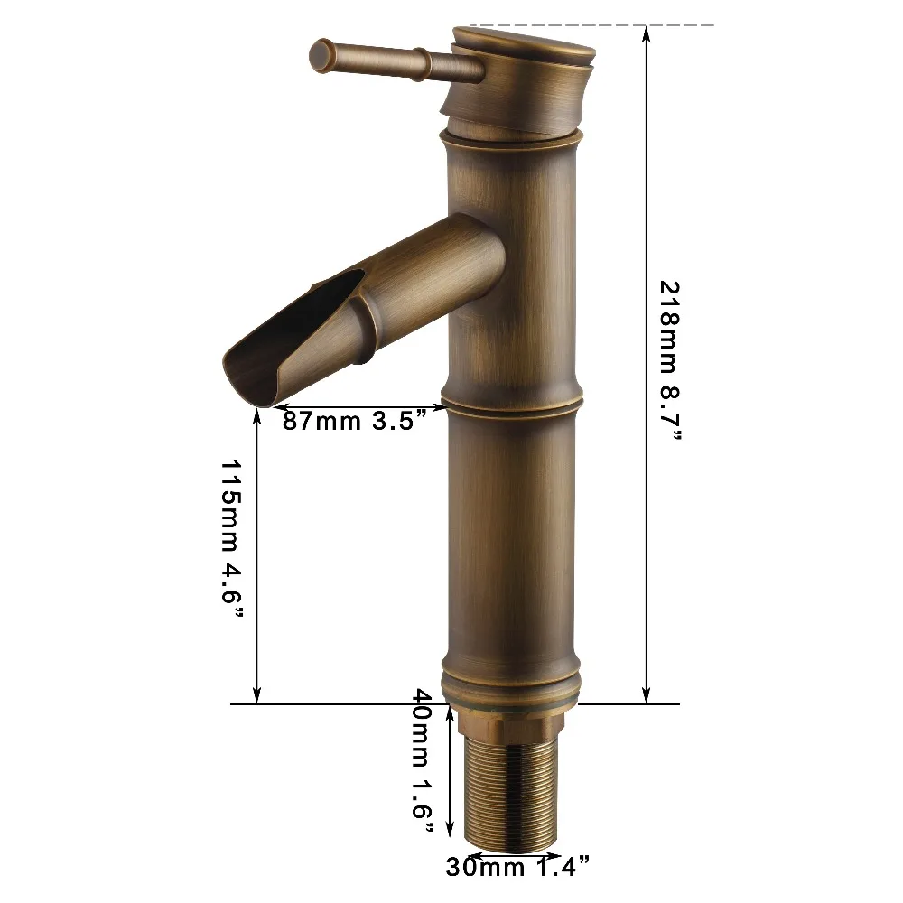 OUBONI Antique Brass High Quality Brass Basin Faucet Hot and Cold Water Single handle Single hole Bathroom Mixer Tap