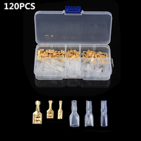 120Pcs Crimp Terminals Insulated Seal 2.8/4.8/6.3mm Electrical Wire Connectors  Crimping Terminal Connector Kit