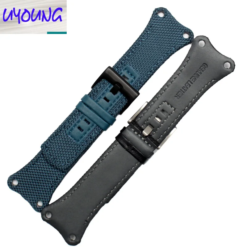 UYOGN Nylon canvas watch band Applicable K4B384B3 K4B371B6 K4B371B3 Series Male Black 30mm