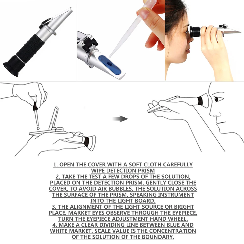 Draagbare Refractometer Hydrometer Voor Alcohol Meter Tester 0-80% Wijn Alcohol Tester Meter Alcoholmeter Alcoholmeter