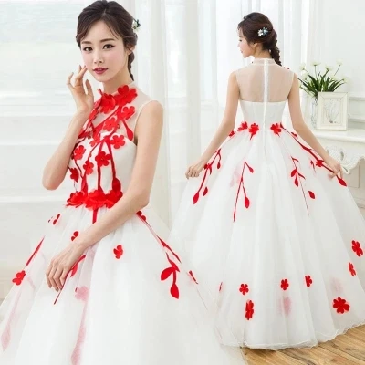 

white with red cutting flower Medieval Renaissance Gown event Costume Victorian Gothic Marie Antoinette Colonial Belle Ball