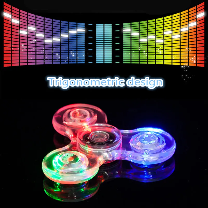 O Romance engraçado Brinquedos Dedo Giroscópio Adulto Descompressão Toy Noctilucent Luz Luminescente Magia Presente das Crianças para o Menino A035