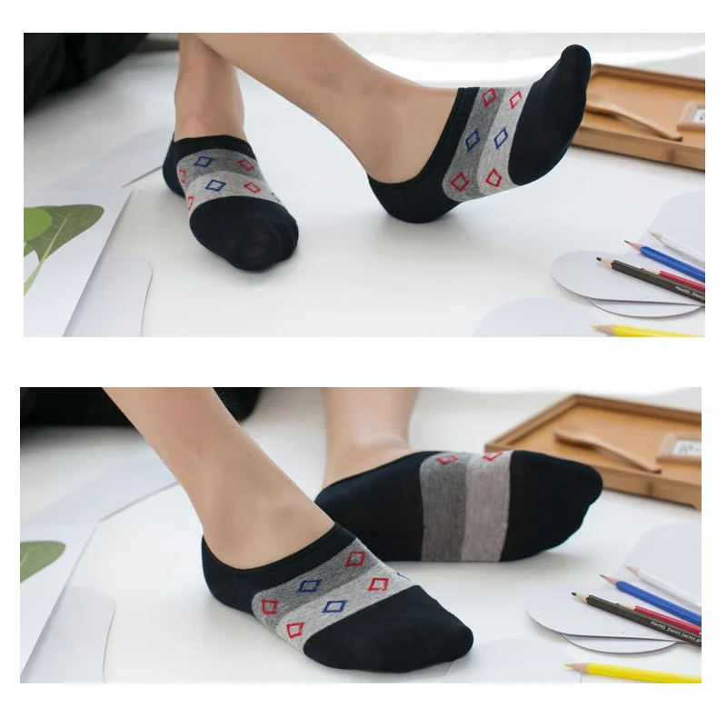 5 Pairs/Lot Cotton Socks Men Brand Design Combed  Casual Ankle Socks Male