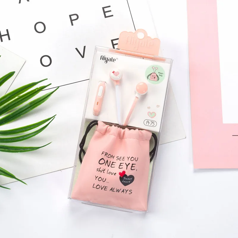 CHICLITS милые наушники с героями мультфильмов для девочек, наушники с сердечком 3,5 мм и сумкой для хранения, микрофон для Xiaomi, детские рождественские подарки