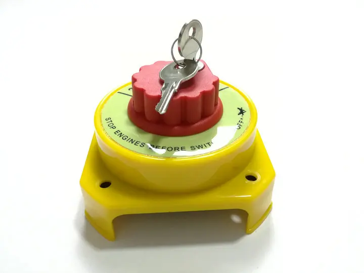 Marine Boat RV Fishing Yellow Dual Battery Isolator Selector Switch With Key 9108