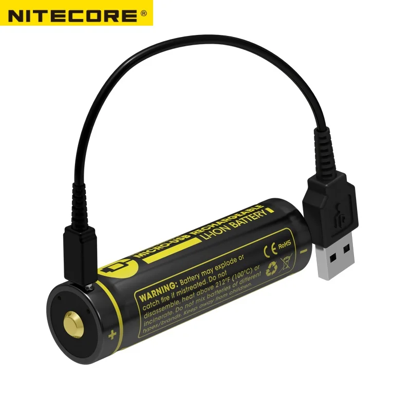 Nitecore NL1826R 2600mAh 3.6V Micro-USB Rechargeable Li-ion 18650 Battery with Charging Port