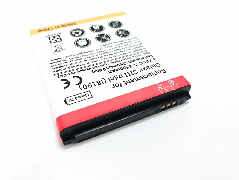 S3mini Battery For Samsung Galaxy S3 mini i8190 3500mAh with Black or White back Cover Backup Replacement Batteria EB-F1M7FLU