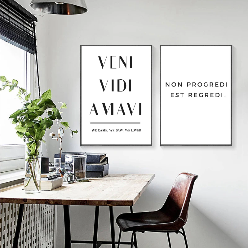 Latin Motivational Wall Art Print Bedroom Decor Veni Vidi Amavi Inspirational Quotes Home Decoration Canvas Painting