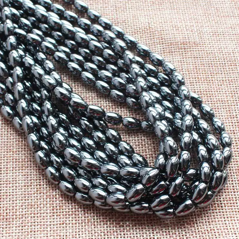 Natural Hematite Plated Color Oval Beads 15inch per strand, For DIY Jewelry Making,wholesale for all items!