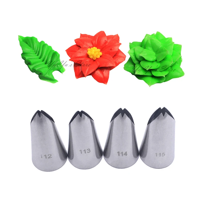 Medium Leaf Tips Stainless Steel Icing Piping Nozzles Cake Decorating Pastry Tip Sets Cupcake Tools Bakeware