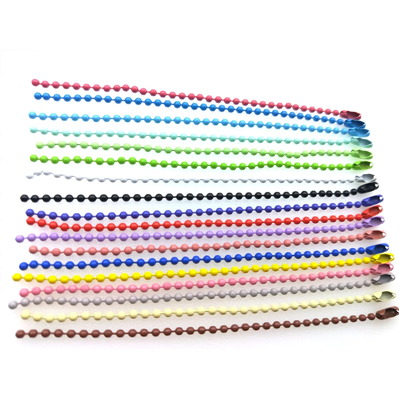 10-50pcs Colorful Ball Bead Chains Fits Key Chain Dolls Label Hand Tag Connector For DIY Gift Pandent Jewelry Making Accessories