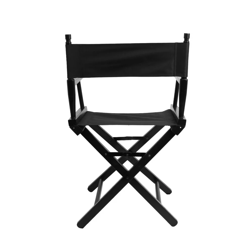 Folding Director Chair Portable Makeup Artist Director Chair Steel Outdoor Camping Fishing Black