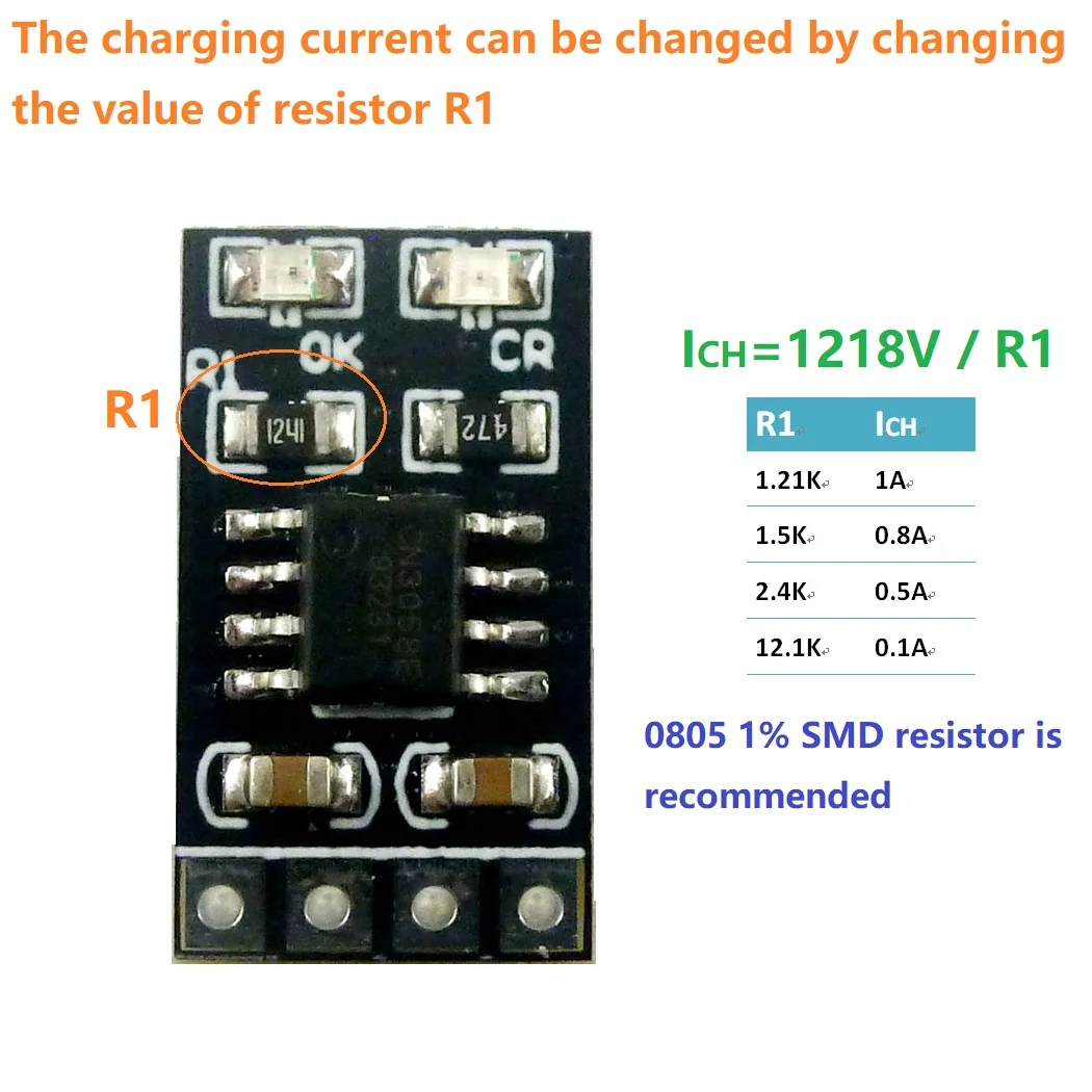 3.6V 1A CV CC with Overvoltage Protection Automatic Recharge Low-Power Dedicated 3.2V LiFePO4 Battery Charger Module